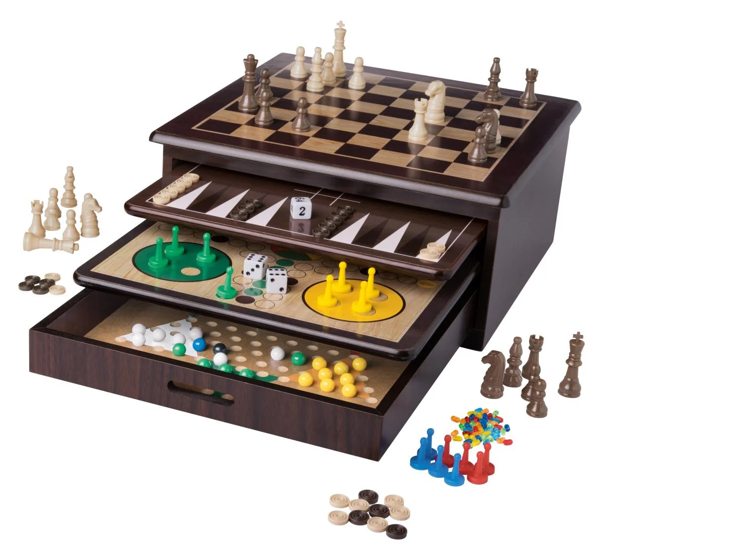 Boîte de jeux en bois 10 en 1 - Image 11