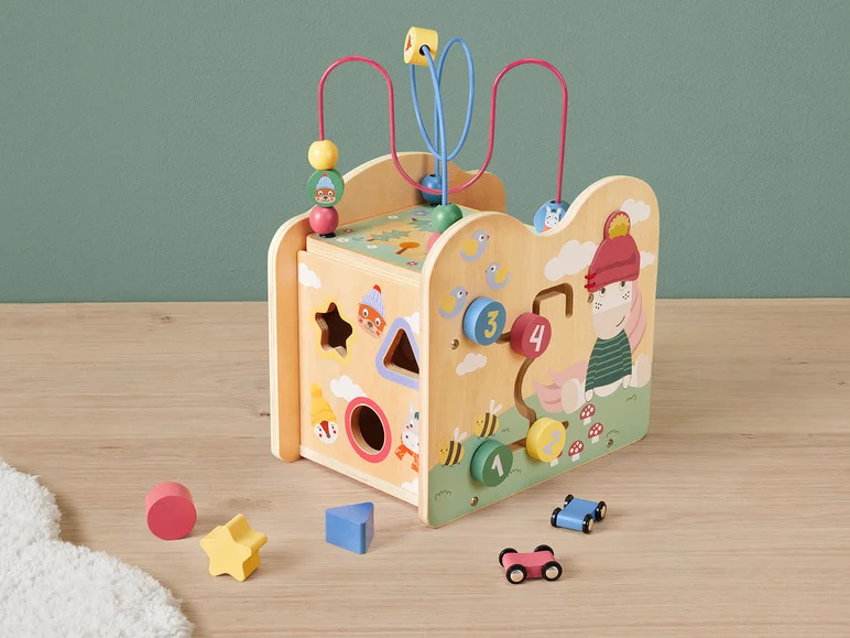 Chariot à pousser ou cube de motricité en bois - Image 14
