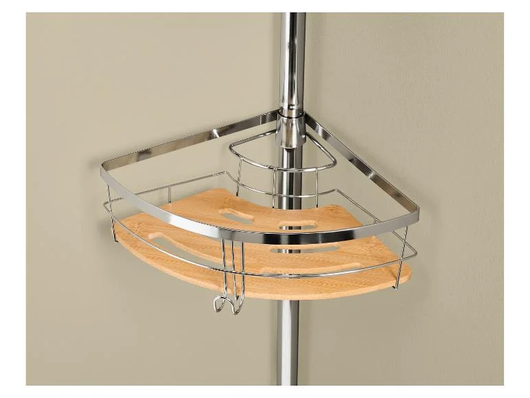 Étagère de douche télescopique en bambou