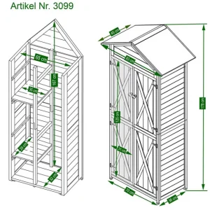 HABAU Armoire de jardin Lena, 83 x 45 x 178 cm