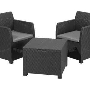 Ensemble de meubles de balcon, anthracite/gris, 3 pièces — SKU 529EG1L9MKU6ENGJD