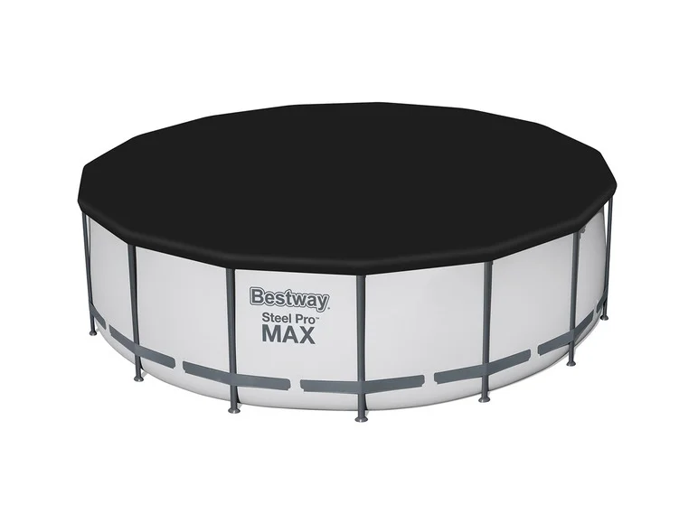 Kit de piscine complet Steel Pro MAXTM Frame Pool, avec pompe de filtration, Ø 457 x 122 cm, gris clair, ronde - Image 2
