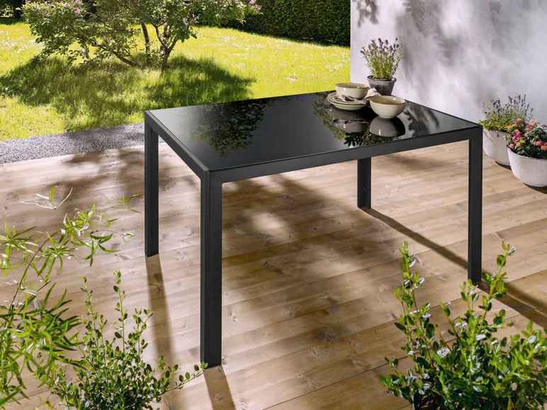 Table de jardin Houston en aluminium, noir - Image 5