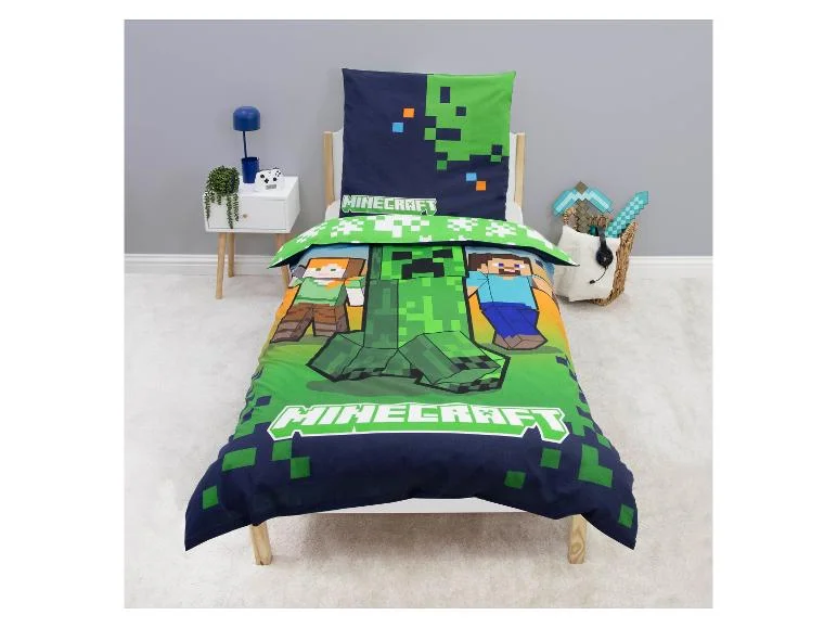 Parure de lit réversible Minecraft ou Pokémon, 140 x 200 cm. - Image 12