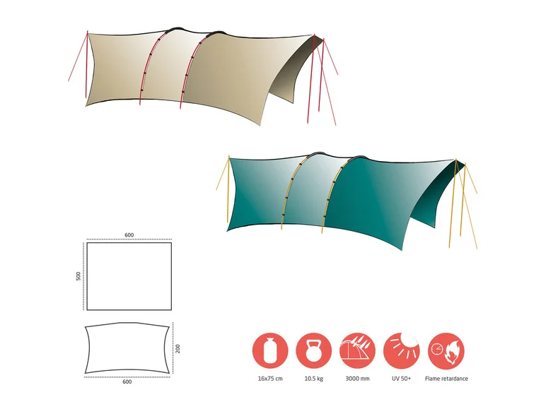 Auvent « Tahuta Shelter 5 », 600 x 500 cm - Image 4