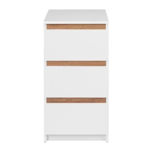 Commode Genève, 40 x 78 x 48 cm, blanc/imitation chêne
