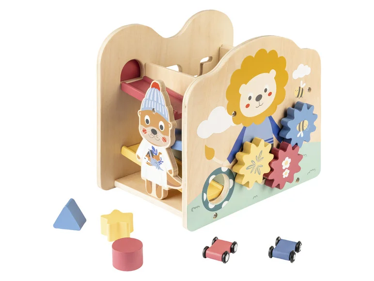 Chariot à pousser ou cube de motricité en bois - Image 2