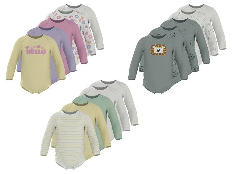 Lot de 5 bodys bébé à manches longues - Image 32