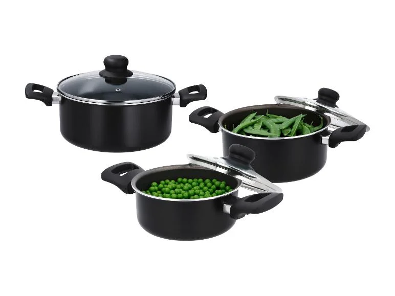Set de faitouts en aluminium avec couvercles, 3 pièces - Image 6