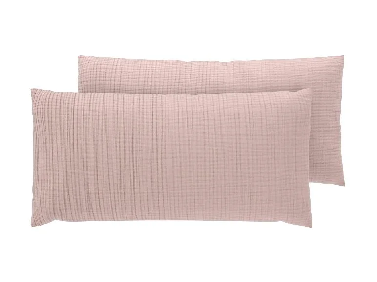 Lot de 2 taies d'oreiller en mousseline, 40 x 80 cm - Image 2