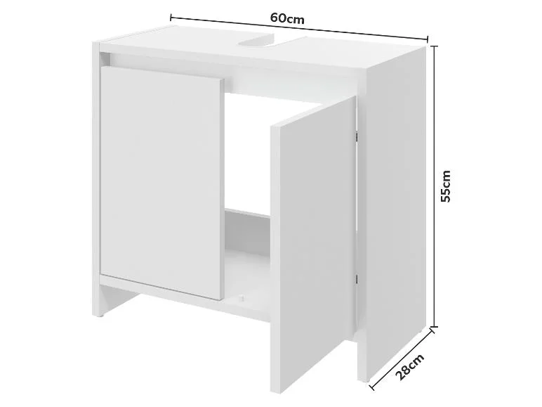 Meuble sous-vasque Oslo, 60 x 55 x 28 cm, blanc — SKU B1T0PNQQ3NIAKLWD - Image 11