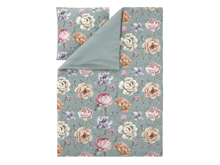 Parure de lit double face en satin microfibre, 140 x 200 cm