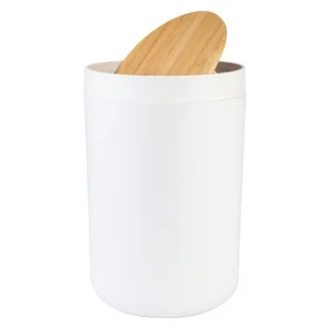 Poubelle de salle de bains ou Miroir grossissant en bambou