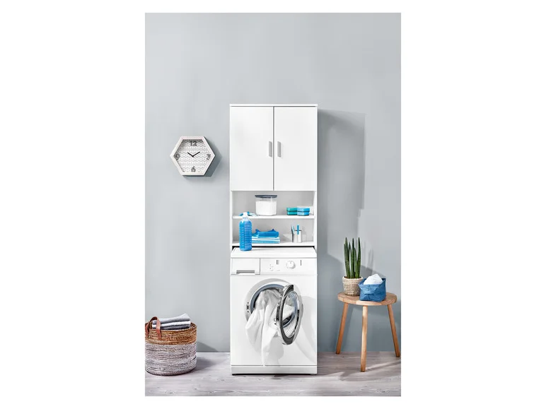 Meuble pour machine à laver Liverpool, 64,5 x 190 x 25 cm, blanc - Image 3