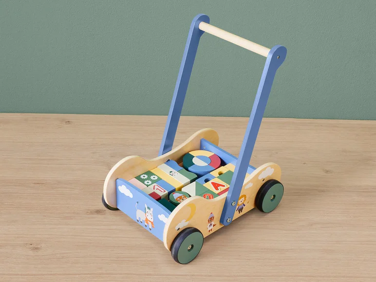 Chariot à pousser ou cube de motricité en bois