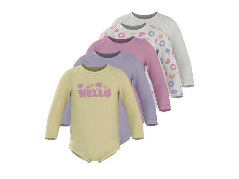 Lot de 5 bodys bébé à manches longues - Image 25
