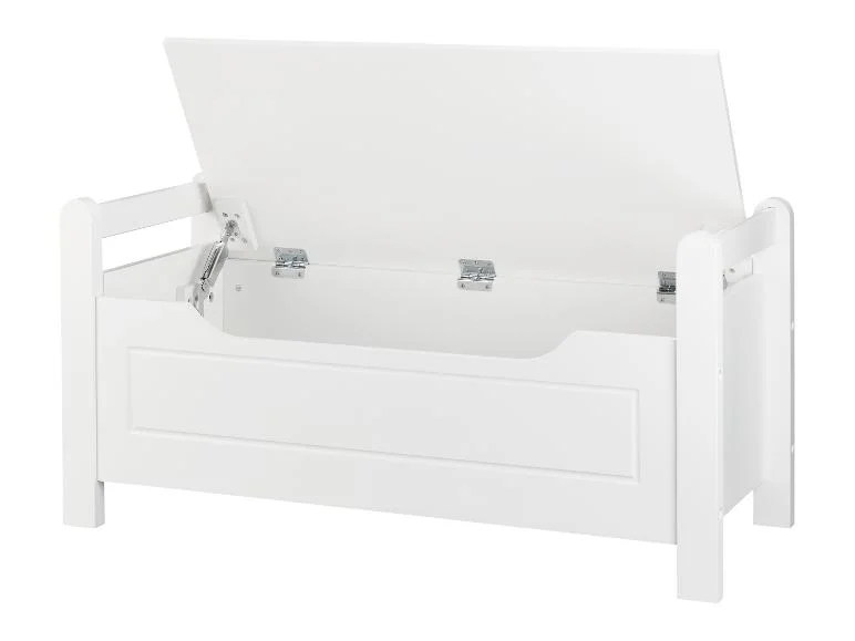 Banquette avec espace de rangement, 88 x 43 x 38 cm, blanc - Image 3