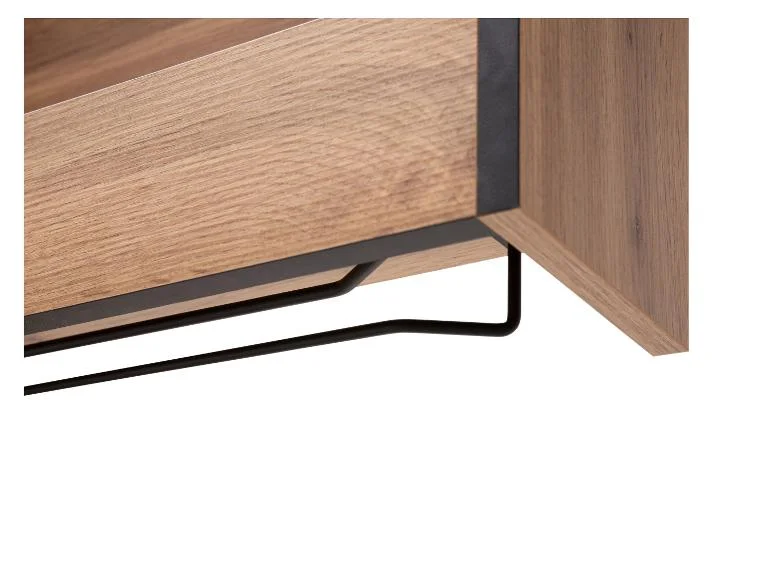 Étagère à vin et porte-verres à vin Bent, décor chêne rustique
