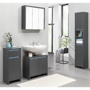 Armoire de toilette OSLO, 65 x 60 x 17 cm, noir