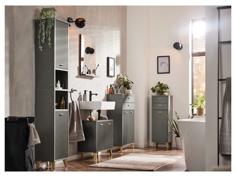 Meuble de salle de bains, 32,2 x 96 x 28 cm, anthracite - Image 6