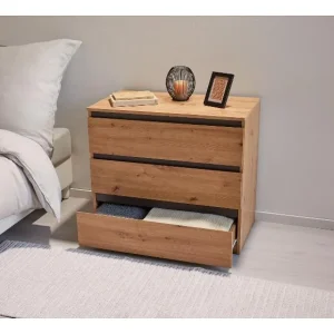 Commode Genève, 80 x 78 x 48 cm, imitation chêne — SKU E398S09VKQW8SASE