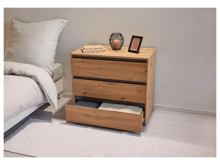 Commode Genève, 80 x 78 x 48 cm, imitation chêne — SKU E398S09VKQW8SASE