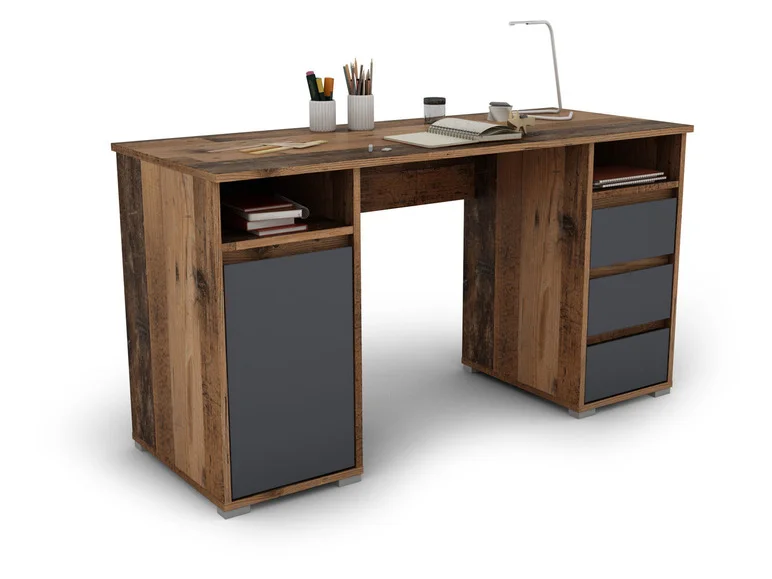 Bureau Lobo, avec rangements, 138 x 75 x 55 cm - Image 4
