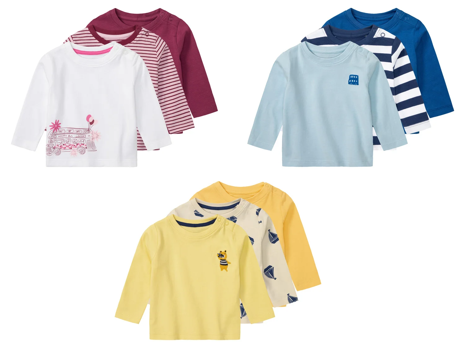 Lot de 3 t-shirts à manches longues bébé - Image 27