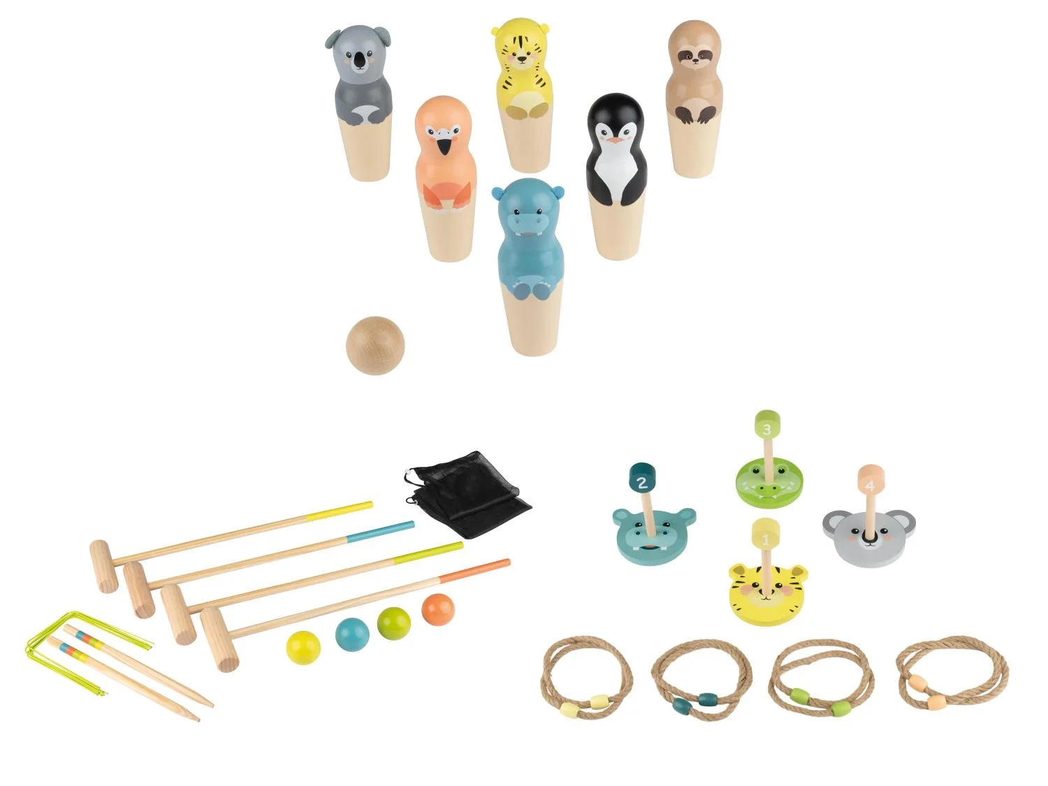 Jeu de quilles animaux ou Jeu de croquet ou Jeu de lancer d'anneaux animaux - Image 11