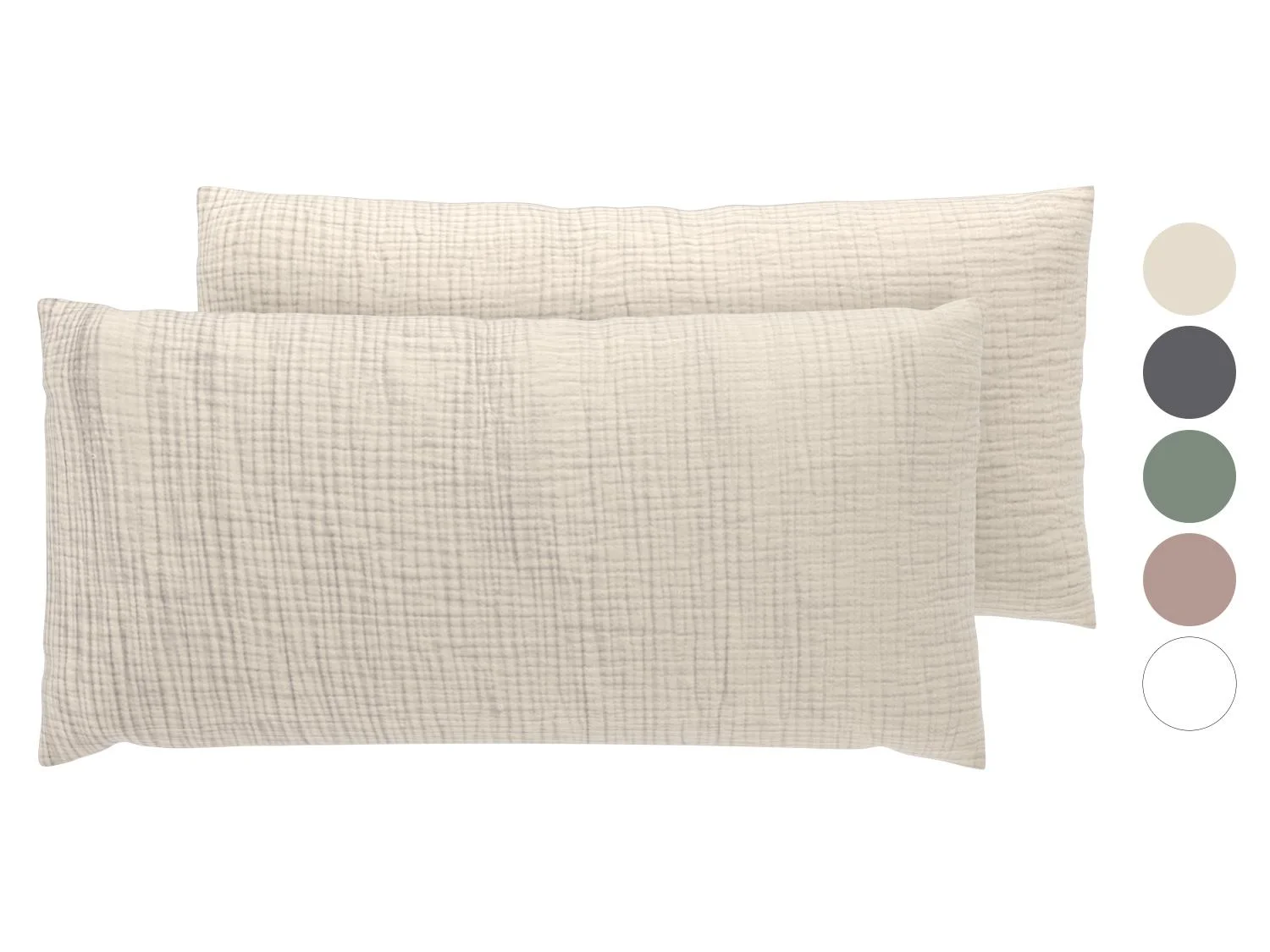 Lot de 2 taies d'oreiller en mousseline, 40 x 80 cm - Image 17