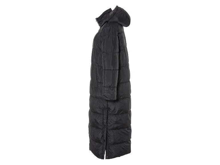Manteau matelassé long pour femme, fentes latérales avec boutons-pression. - Image 6