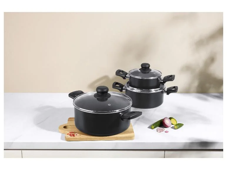 Set de faitouts en aluminium avec couvercles, 3 pièces - Image 8