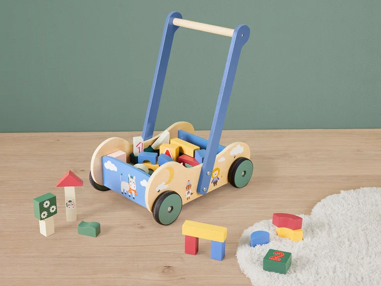 Chariot à pousser ou cube de motricité en bois - Image 9