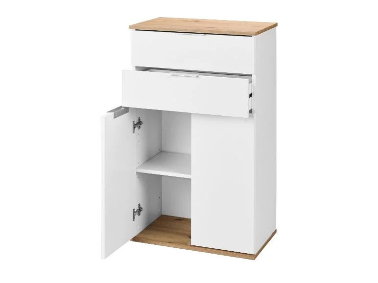 Meuble bas, 57,6 x 32,9 x 94,8 cm, blanc/imitation chêne - Image 2