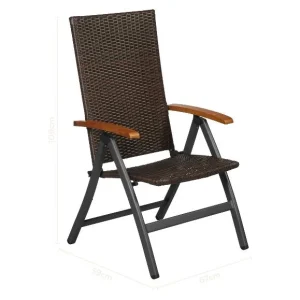 Table de jardin + Lot de 6 fauteuils pliants Valencia