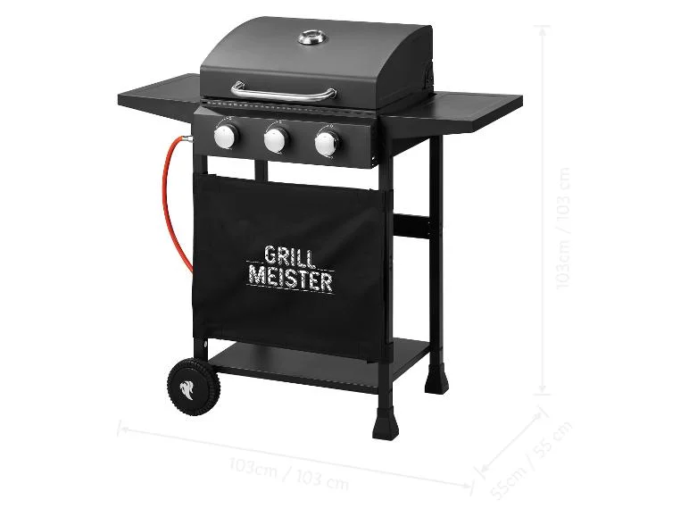 Barbecue à gaz 3 brûleurs, 48 x 39 cm, 9 kW - Image 3