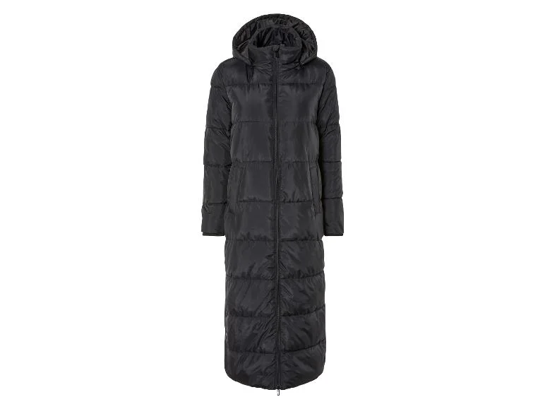 Manteau matelassé long pour femme, fentes latérales avec boutons-pression. - Image 13