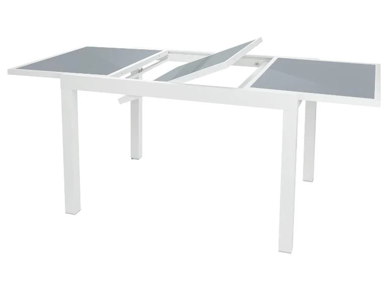 Table de jardin extensible en aluminium Houston, blanc/gris clair - Image 2