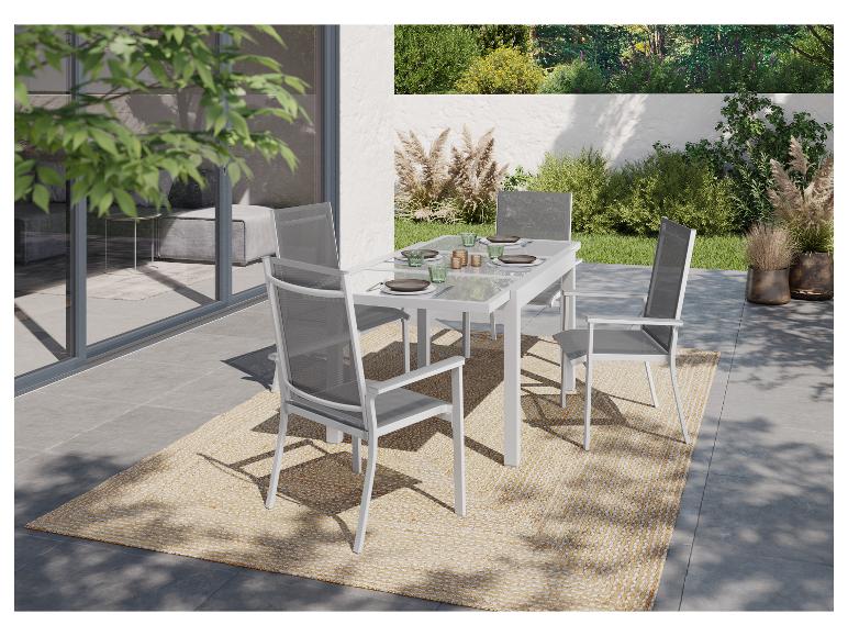Table de jardin extensible en aluminium Houston, blanc/gris clair - Image 3