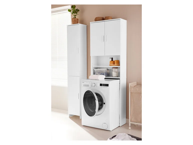 Meuble pour machine à laver Liverpool, 64,5 x 190 x 25 cm, blanc - Image 5