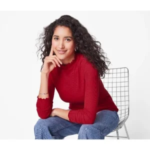 T-shirt côtelé à manches longues femme — SKU LGOC3V6170LQZXJMY