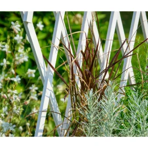 dobar Jardinière surélevée à roulettes avec treillis, L 79 x l 28,5 x H130 cm