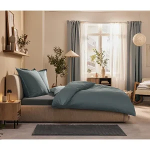Drap-housse en percale de coton, 180-200 x 200 cm