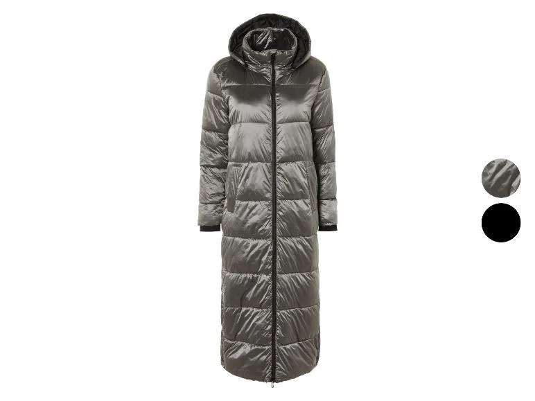 Manteau matelassé long pour femme, fentes latérales avec boutons-pression. - Image 12