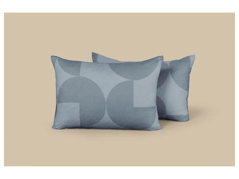 Lot de 2 taies d’oreillers en coton, 50 x 70 cm.