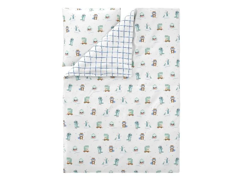 Parure de lit en satin microfibre double face enfant, 140 x 200 cm - Image 3