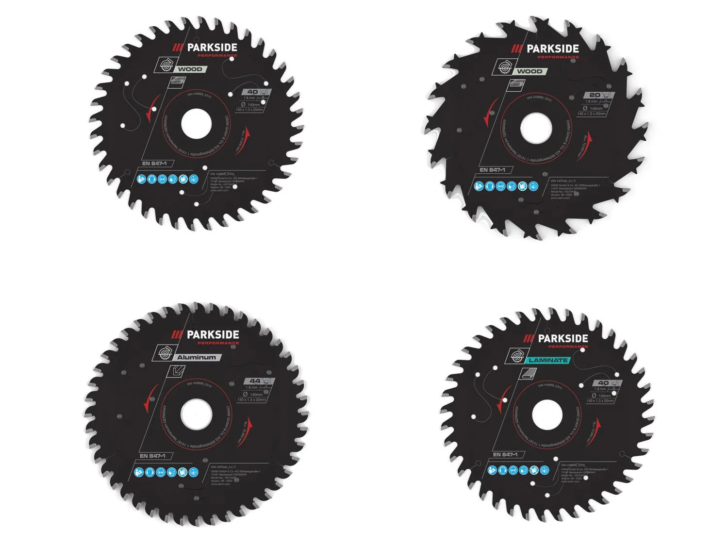 Lame de scie circulaire, Ø 140 mm, 20 dents, 40 dents, 44 dents - Image 2