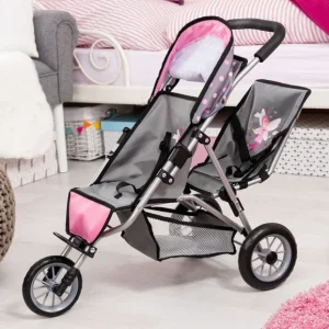 Poussette double pour poupées