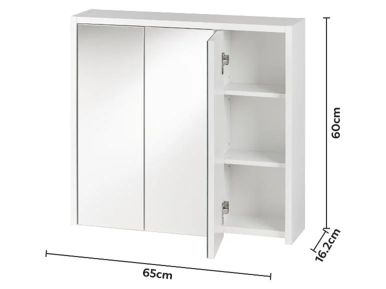 Armoire de toilette miroir Boston, 65 x 60 x 16,2 cm, blanc - Image 3