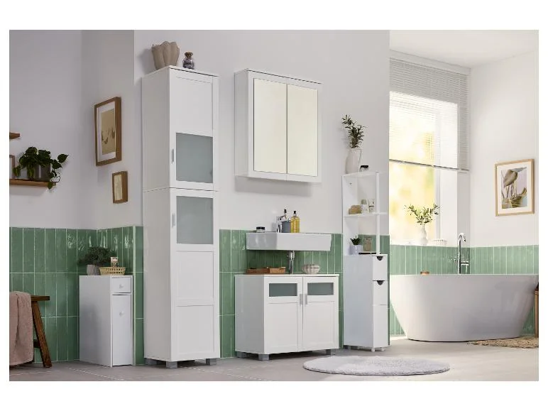 Meuble de rangement étroit, 15,2 x 136,5 x 33 cm, blanc